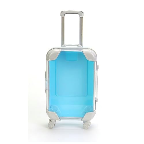 False Eyelash Storage Box, Portable Travel Organizer Mini Luggage False Eyelash Tray Makeup Tool (BLUE) - color: BLUE