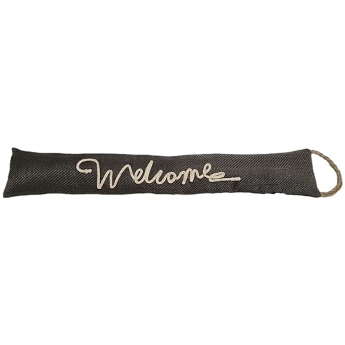 Fabric Under Door Draft Stopper Weighted Air Draft Stopper Blocker for Door and Window, Decorative Wind Stopper with Hanging Rope, 32.7inch Wind Dust and Heat Preventer Durable - color: Gray