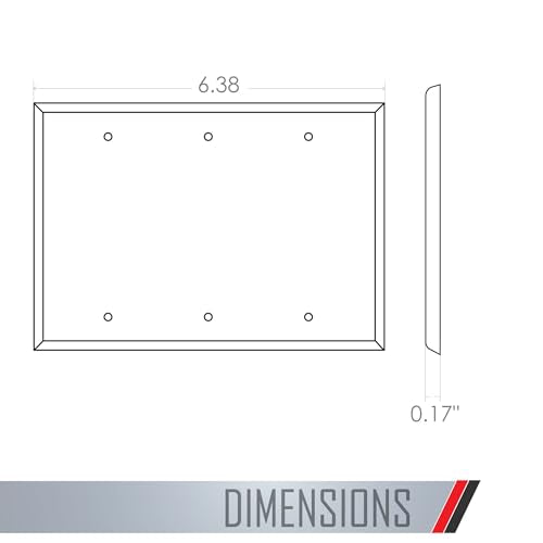 TayMac WW-BBB Standard Metallic Wallplate with Blank, Three Gang, White Smooth - style: Three Gang