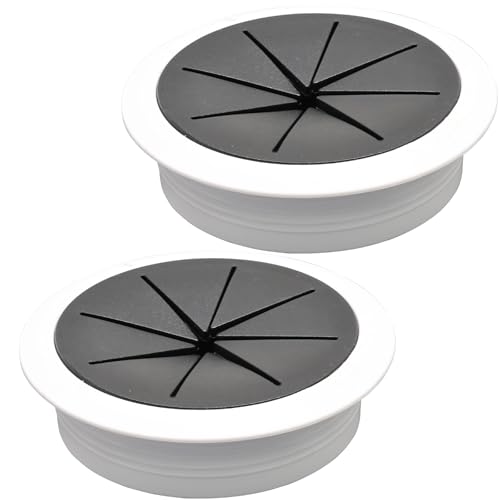 Desk Grommet 2-3/8" (60 mm), Desk Hole Cover for Cables White and Black, Cable Grommet ABS Plastic, Desk Hole Grommet for Office and Home Table Cable, Flexible Cable Cord Organizer-2 Pcs - size: 2-3/8"(60 mm)-2Pcs, style: Black and White