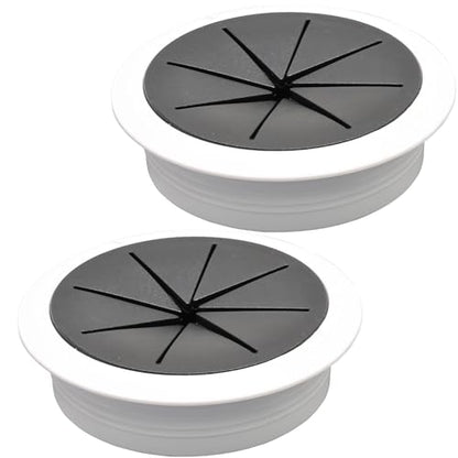 Desk Grommet 2-3/8" (60 mm), Desk Hole Cover for Cables White and Black, Cable Grommet ABS Plastic, Desk Hole Grommet for Office and Home Table Cable, Flexible Cable Cord Organizer-2 Pcs - size: 2-3/8"(60 mm)-2Pcs, style: Black and White