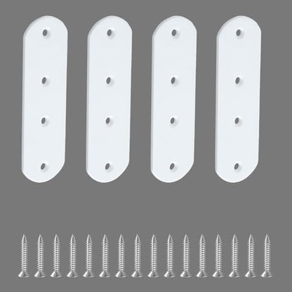 Alise 4 Pcs Flat Straight Brace Brackets Mending Plates Repair Fixing Bracket,125x38mm Stainless Steel White Finish - color: White Finish, size: 125mmX38mm