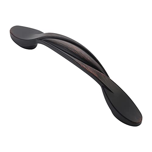 Alzassbg 10 Pack Oil Rubbed Bronze Cabinet Pulls, 3 Inch(76mm) Hole Centers Arch Twisted Cabinet Handles Kichen Hardware for Cabinets and Drawer AL3027ORB - color: Twisted Handles - Oil-rubbed Bronze, size: 3" Hole Center