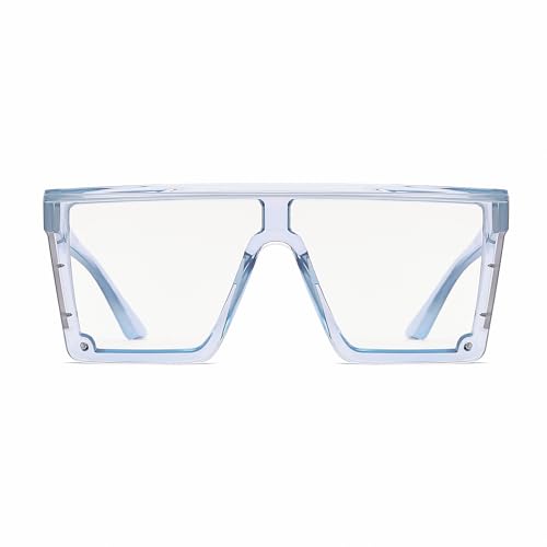 Z87 Safety Glasses – Photochromic Blue Light Blocking UV400 Sunglasses, Impact Resistant Work & Outdoor Eyewear - color: Clear Blue