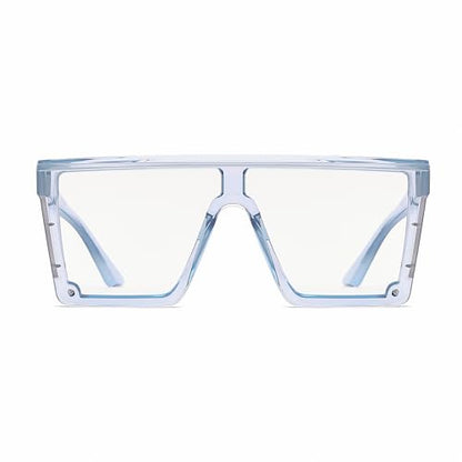 Z87 Safety Glasses – Photochromic Blue Light Blocking UV400 Sunglasses, Impact Resistant Work & Outdoor Eyewear - color: Clear Blue