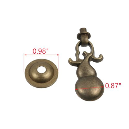 MY MIRONEY 2PCS Antique Brass Pendant Ring Pulls Hardware Drop Ring Handles Knobs Gourd Shape Cabinet Drawer Pulls with Screws, Shabby Chic - style: Type J; Shabby Chic