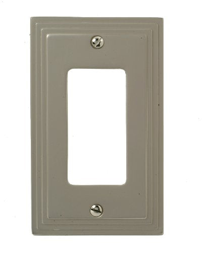 Amerelle 84RN Steps Single Rocker Cast Metal Wallplate in Satin Nickel, 1 Rocker - color: Satin Nickel, size: 1 Rocker