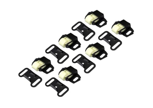 QCAA Single Roller Wheel Spring Cabinet Furniture Closet Door Catch Latch, Matte Black, Made in Taiwan, 6 Pack - color: Shape B-Matte Black, size: 6 Pack