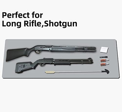 Large Gun Gleaning Mat for Pistol Rifle Shotgun, Oil-Resistant Gun Cleaning Pad, Non-Slip Waterproof Leather Workbench Mat Desk Pad for Gun Maintenance - color: Gray, style: 48"x17"
