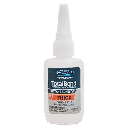 TotalBoat Thick CA Glue - TotalBond Cyanoacrylate Super Glue Adhesive for Wood, Stone, Brick, Plastic, Glass, Metal, Epoxy and Crack Repair - 2 oz - style: Thick