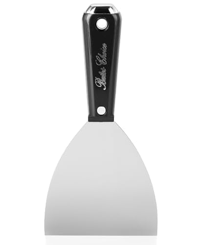 Bates 4-Inch Carbon Steel Putty Knife - Flexible Metal Scraper for Drywall, Spackle, and Paint - Wall Scraper Tool - color: Black, size: 4 Inch