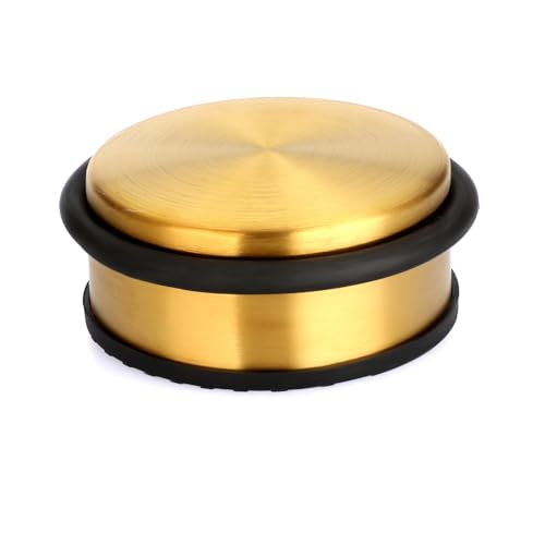 Sumnacon Heavy Duty Floor Door Stopper No Drill, Durability Stainless Steel Door Stops with Anti-Skid Rubber - Contemporary Decorative Safety Doorstop for Home Office Commercial Industrial,Gold - color: Gold, size: 4.1X1.7 Inch