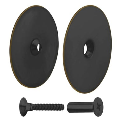 Door Hole Cover Plate Black, 2-5/8" Diameter Solid Steel, Hole Filler Plate - 1 Pack - color: Matte Black