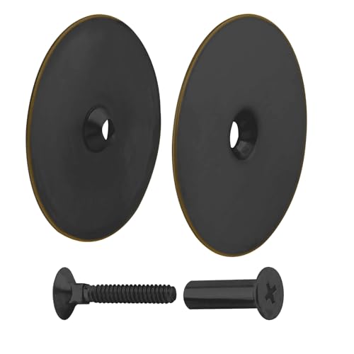 Door Hole Cover Plate Black, 2-5/8" Diameter Solid Steel, Hole Filler Plate - 1 Pack - color: Matte Black