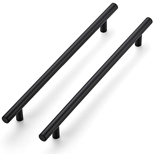 Ravinte 10 Pack 8-13/16 Inch Cabinet Handles Matte Black Stainless Steel Kitchen Cupboard Pulls 11-3/10"Length,8-13/16" Hole Center - size: 11-3/10 Inch（8-13/16 Inch Hole Center）