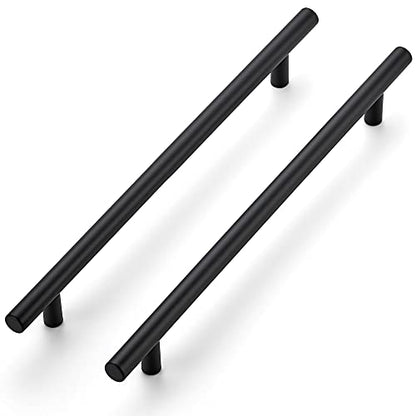 Ravinte 10 Pack 8-13/16 Inch Cabinet Handles Matte Black Stainless Steel Kitchen Cupboard Pulls 11-3/10"Length,8-13/16" Hole Center - size: 11-3/10 Inch（8-13/16 Inch Hole Center）