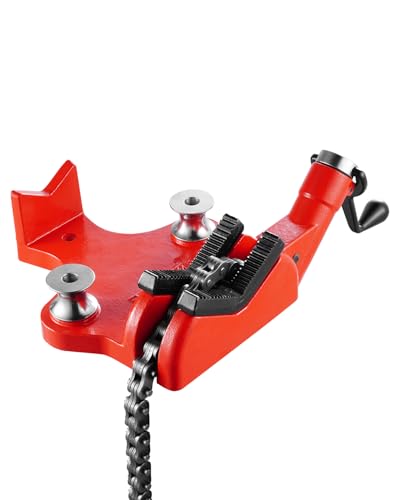 VEVOR Heavy-Duty Pipe Chain Vise, 1/2" - 8" Pipe Capacity, 34.6" Rugged Chain & Cast Iron Base, Industrial-Grade Pipe Clamping for Plumbing, Automotive Repairs, Metalworking - size: 1/2" - 8" Bench Mount