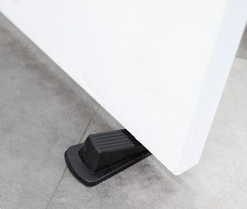 Harrier Hardware 4-Pack Heavy Duty 5-Inch Rubber Grip Wedge Doorstops, Black