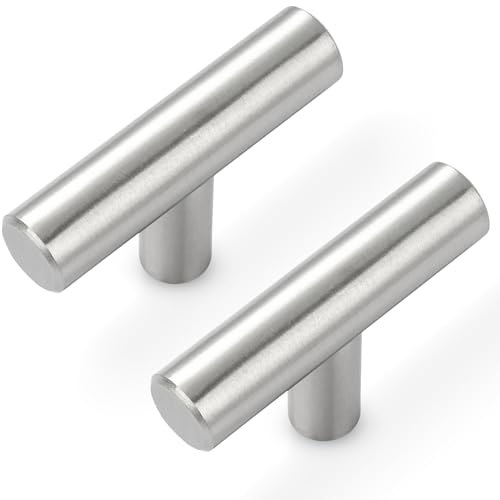 Estmoon 30 Pack Cabinet Knobs Brushed Nickel Cabinet Handles, Stainless Steel Single Hole Kitchen Cabinet Knobs Silver Cabinet Pulls for Kitchen Cabinets and Dressers,2 Inch Overall Length Drawer Knob - color: Brushed Nickel, size: 1 Hole Mount, style: Kn