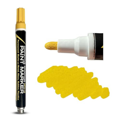 Enamel Paint Markers MPD-15 | YELLOW - 1 Pack | Permanent Marks on Metal, Glass, Rubber, Plastic & more, Waterproof UV Resistant - color: Yellow