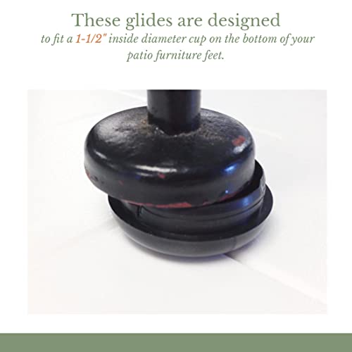 1-1/2" Deluxe Wrought Iron Chair Glides, Protect Your Outdoor Furniture, Chair Leg Floor Protectors, Floor Protector, Pack of 25, Black - size: Pack of 25