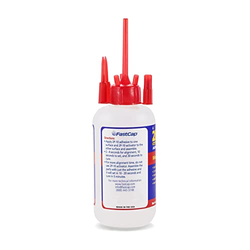 FastCap 2P-10 - Medium – High Performance Super Glue - CA (Cyanoacrylate Adhesive) -10 oz/283g. Perfect for General Purpose Projects. 2-Part Adhesive. Activator Sold Separately (1-Bottle) - style: Medium