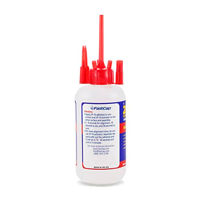 FastCap 2P-10 - Medium – High Performance Super Glue - CA (Cyanoacrylate Adhesive) -10 oz/283g. Perfect for General Purpose Projects. 2-Part Adhesive. Activator Sold Separately (1-Bottle) - style: Medium