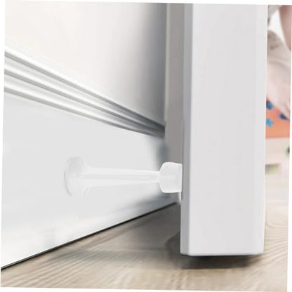 Lurrose Extra Long Heavy Duty Wall Mounted Door Stopper with Soft Rubber Tip Non Slip Floor and Wall Door Stop for Home Office Bedroom Bathroom Protection Construction White Finish