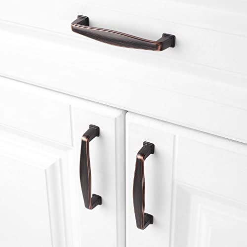 KOOFIZO 10 Pack 3-3/4 Inch Oil Rubbed Bronze Kitchen Cabinet Pulls Rubbed Bronze Cabinet Handles Bronze Cabinet Hardware for Kitchen Cabinets 1817 Drawer Dresser Cupboard Bedroom - color: Oil Rubbed Bronze, size: 3-3/4" CC - 10pcs
