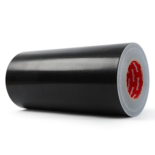 Duct Tape Black Wide Roll Heavy-Duty Industrial Strength 12 inches x 55 Yards,9.1 Mil, Waterproof, Strong, Flexible, No Residue, UV Resistant for for Indoor Outdoor Repairs Tear by Hand - size: 12IN X 55Yds