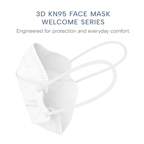 Well Before Welcome Series 3D KN95 Face Mask, Regular, Pack of 50 - color: White