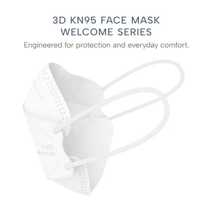 Well Before Welcome Series 3D KN95 Face Mask, Regular, Pack of 50 - color: White