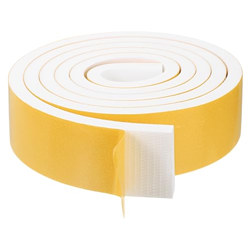 uxcell 1 Roll Foam Weather Stripping, 2" Wide X 3/8" Thick X 6.56 Ft Door Seal Strip Adhesive Foam Tape White Insulation Strip for Door Window - size: 2"x 3/8"x 6.56 Ft