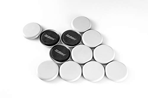 Super Sliders 2 1/2" Round Reusable Furniture Sliders- Easily Move Small to Medium Sized Items Across Carpet 8 Pack Gray