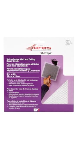 FibaTape 6 inch x 6 inch Self Adhesive Perforated Aluminum Wall and Ceiling Repair Patch