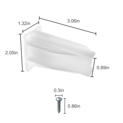 Drawer Track Back Plate Compatible with Prime-Line MP7227,Plastic Drawer Slide Bracket -White (1 Set)