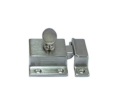 QCAA Traditional Large Oval Turn Cabinet Latch, Solid Brass, 2", for Cupboard & Other Furniture, Brushed Satin Nickel, 1 Pack, Made in Taiwan - color: Brushed Satin Nickel, size: 1 Pack