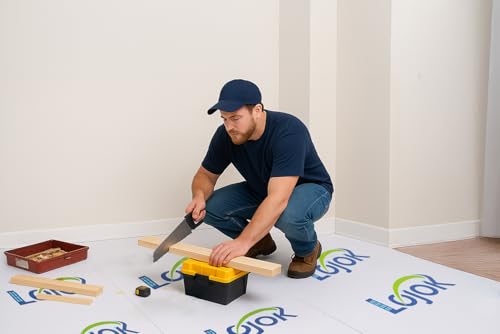 Temporary Floor Protection for Construction Projects, Floor Protection Film-Protects Hardwood, Tile, Carpet, Countertops, Bathtubs and More,Coverage of 325 SQFT (39.5''x100'-White) - size: 39.5''x100'-White