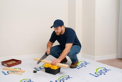 Temporary Floor Protection for Construction Projects, Floor Protection Film-Protects Hardwood, Tile, Carpet, Countertops, Bathtubs and More,Coverage of 325 SQFT (39.5''x100'-White) - size: 39.5''x100'-White