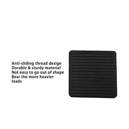 Non Slip Furniture Pads, SAFYY Square Rubber Anti Skid Caster Cups Leg Coasters, Couch, Chair, Feet, and Bed Stoppers with Anti-Sliding Floor Grip, Furniture Floor Protectors - size: 3'' Black 4 Pack