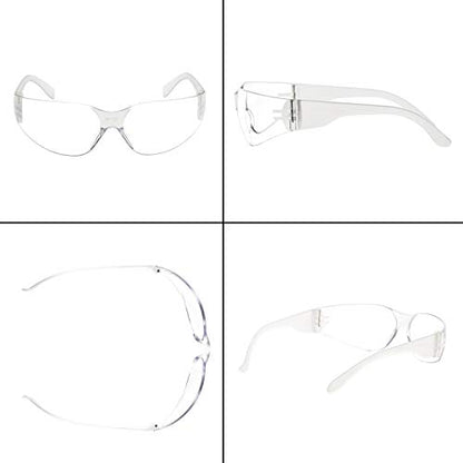 12 Pack Safety Glasses ANSI Z87+ Certified Protective Eyewear Goggles for Men and Women with UV Eye Protection - color: Clear