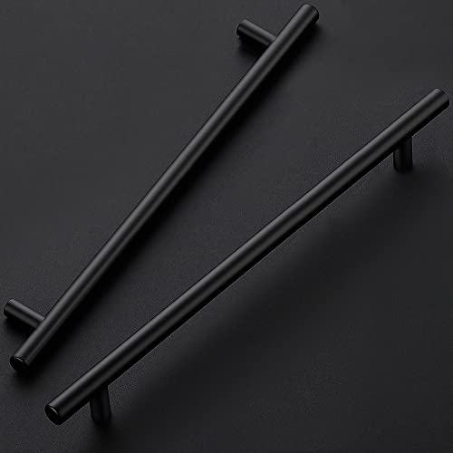 Ravinte 10 Pack 8-13/16 Inch Cabinet Handles Matte Black Stainless Steel Kitchen Cupboard Pulls 11-3/10"Length,8-13/16" Hole Center - size: 11-3/10 Inch（8-13/16 Inch Hole Center）