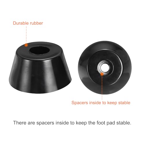 Cutting Board Feet, 4 Pack Round Rubber Feet Bumpers Non Slip Bumper Pads with Stainless Steel Screws for Furniture Chairs Desks Electronics (0.2" Wx0.59 H)