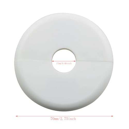 3PCS 17mm Self Adhesive Split Wall Flange Plastic ABS Round Hole Pipe TV Cable Pipe Decorative Cover Plate Kitchen Bathroom Concealment Ring White