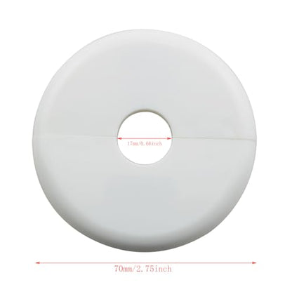 3PCS 17mm Self Adhesive Split Wall Flange Plastic ABS Round Hole Pipe TV Cable Pipe Decorative Cover Plate Kitchen Bathroom Concealment Ring White
