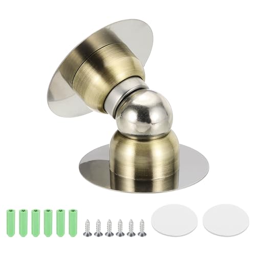 uxcell 2.1" Magnetic Door Stoppers, Wall Floor Mounted Magnetic Door Catch Holder, Stainless Steel Door Stops for Bedroom, Bathroom, Kitchen, Office, Bronze - color: Bronze, size: 2.1"