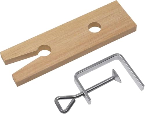 Wooden Bench Pin with V-Slot and C-Clamp Holder for Workbench Jewelry Making, Sawing, Filing, Drilling and Polishing Tool