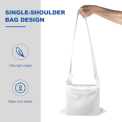 13 x 14 Inch Anti-static Cleanroom Crossbody Tool Bag,Storage Bag for Work & Travel（White） - color: White