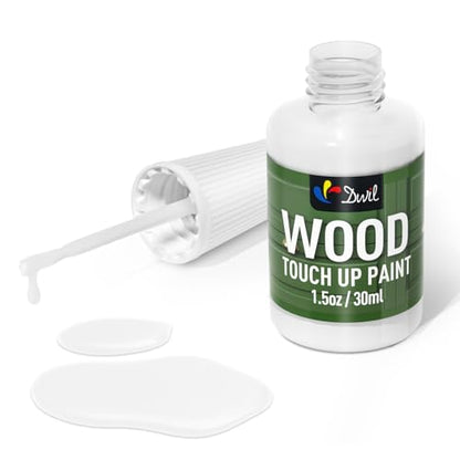 DWIL Wood Touch Up Paint - 1.5 Oz Touch Up Paint Pen for Wood Refinishing, Quick-Dry Paint for Scratches,Chips and Spots on Furniture, Cabinets, Doors, Tables, and Dressers (White) - color: White