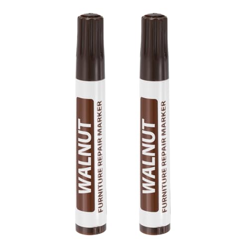 uxcell Furniture Repair Wood Markers, 2 Pcs Walnut Touch Up Filler Sticks, Ink Markers for Scratches, Wood Floors, Tables, Cabinet, Carpenters, Cover Ups - color: Walnut